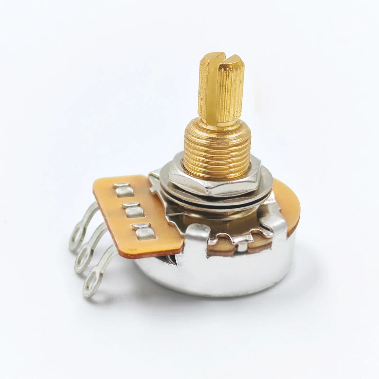 PHRILAM 24 teeth brassGuitar Potentiometer 3/8” Threaded Shaft Potentiometer 250k/500k Optional, 2 Piece Set