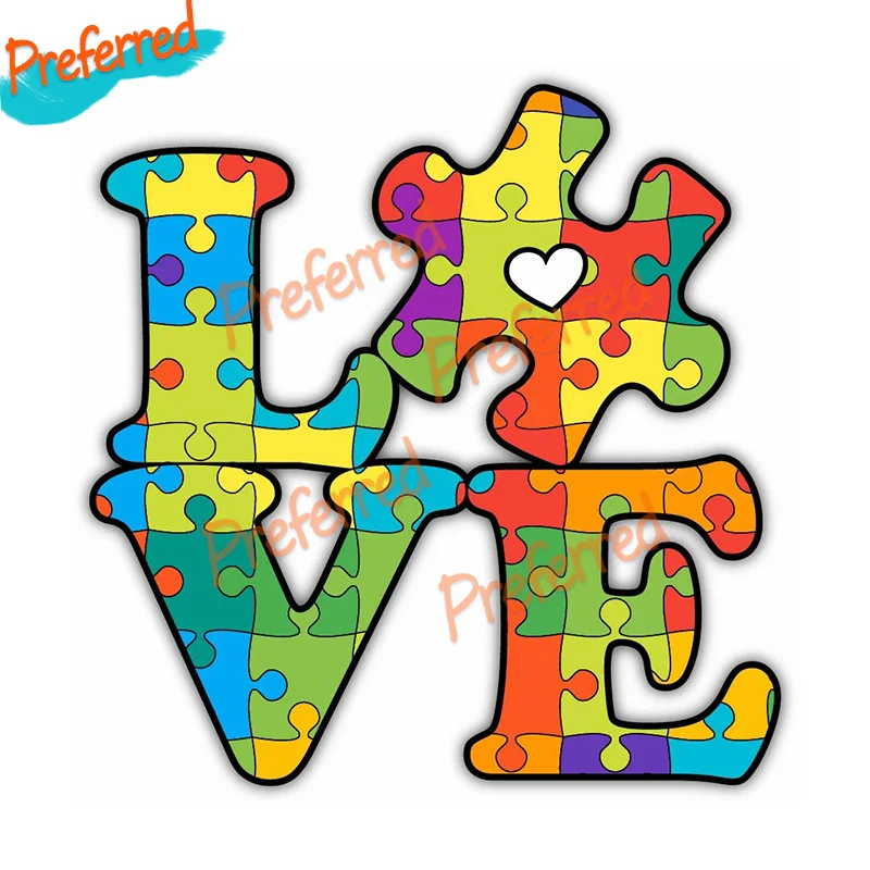 Child with Autism on Board Sticker Decal Autistic Awareness Vehicle Bumper Car Customizable in Any Sticker Size -No Background view 4
