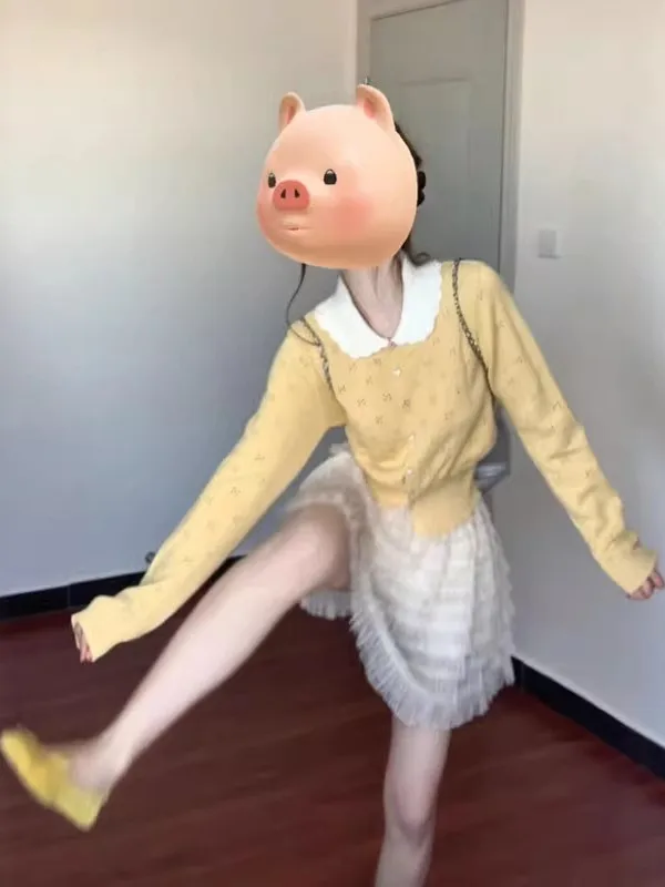 

Шикарный уникальный вязаный свитер с воротником-стойкой, приталенный, с длинными рукавами, красивая модная женская одежда для весны, уличный стиль, повседневный образ.