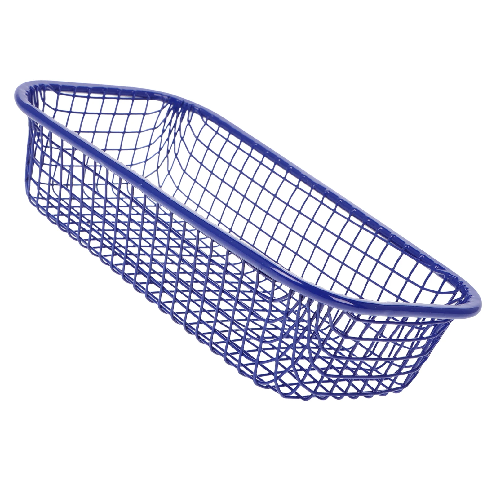 

1pcs Iron Wire Basket Storage Organizer For Kitchen Utensils Pantry Silverware Holder Flat Mesh Tray Breathable Metal Bin Home