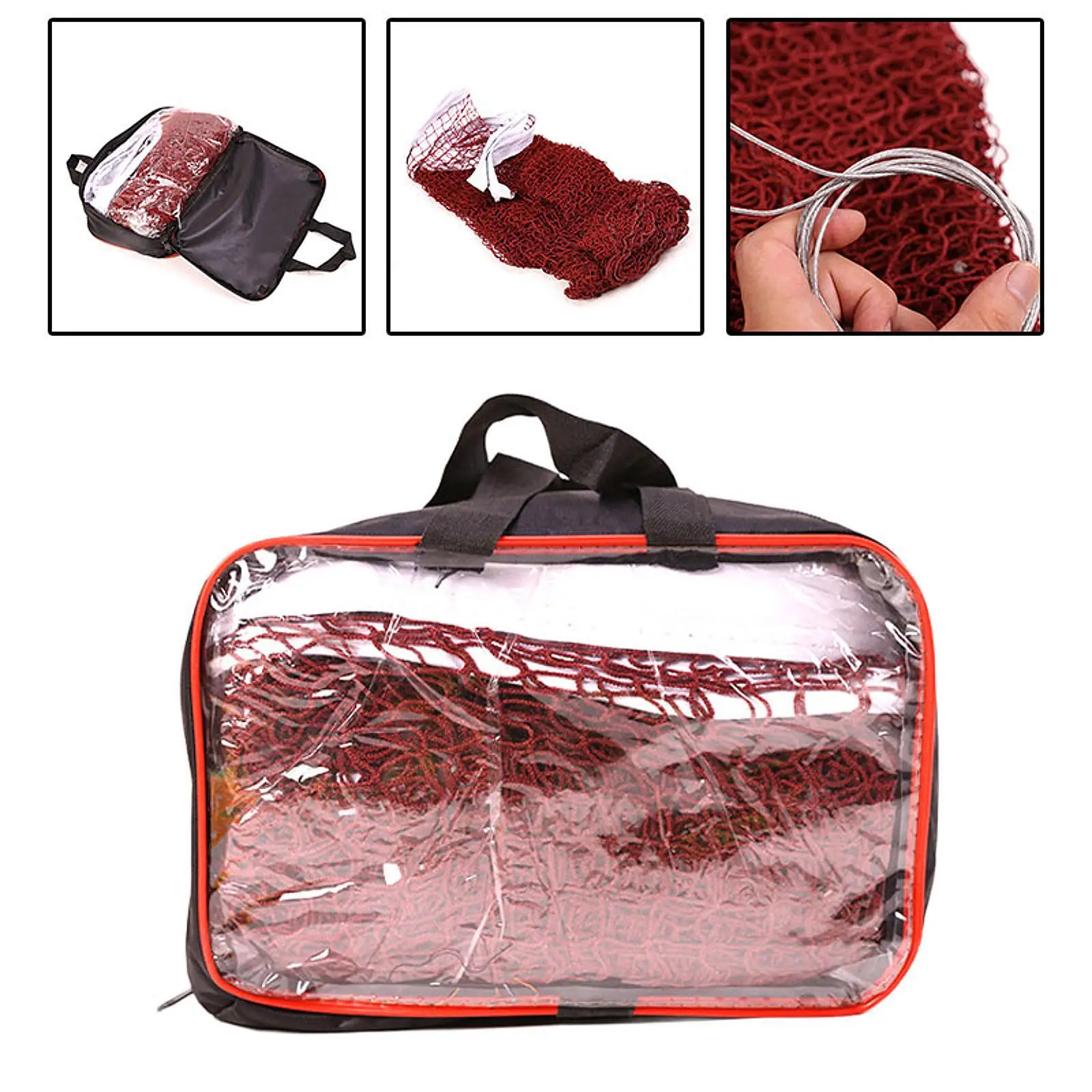 شبكة كرة الريشة فقط بديلة مع تنظيم حقيبة الحمل شبكة نايلون لملعب كرة الريشة 6.1 متر للياقة البدنية والمنافسة الداخلية على الشاطئ