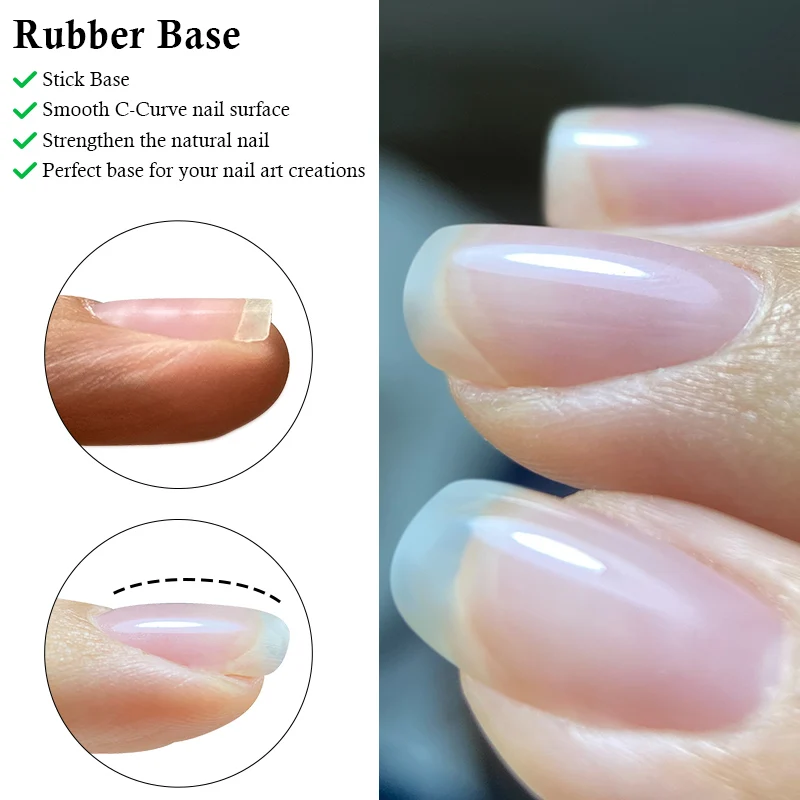 MSAHRE Clear Rubber Base Nails Base Coat Gel Construction Pen Kit For Manicure Strengthener  Semi-permanent Varnish 50g