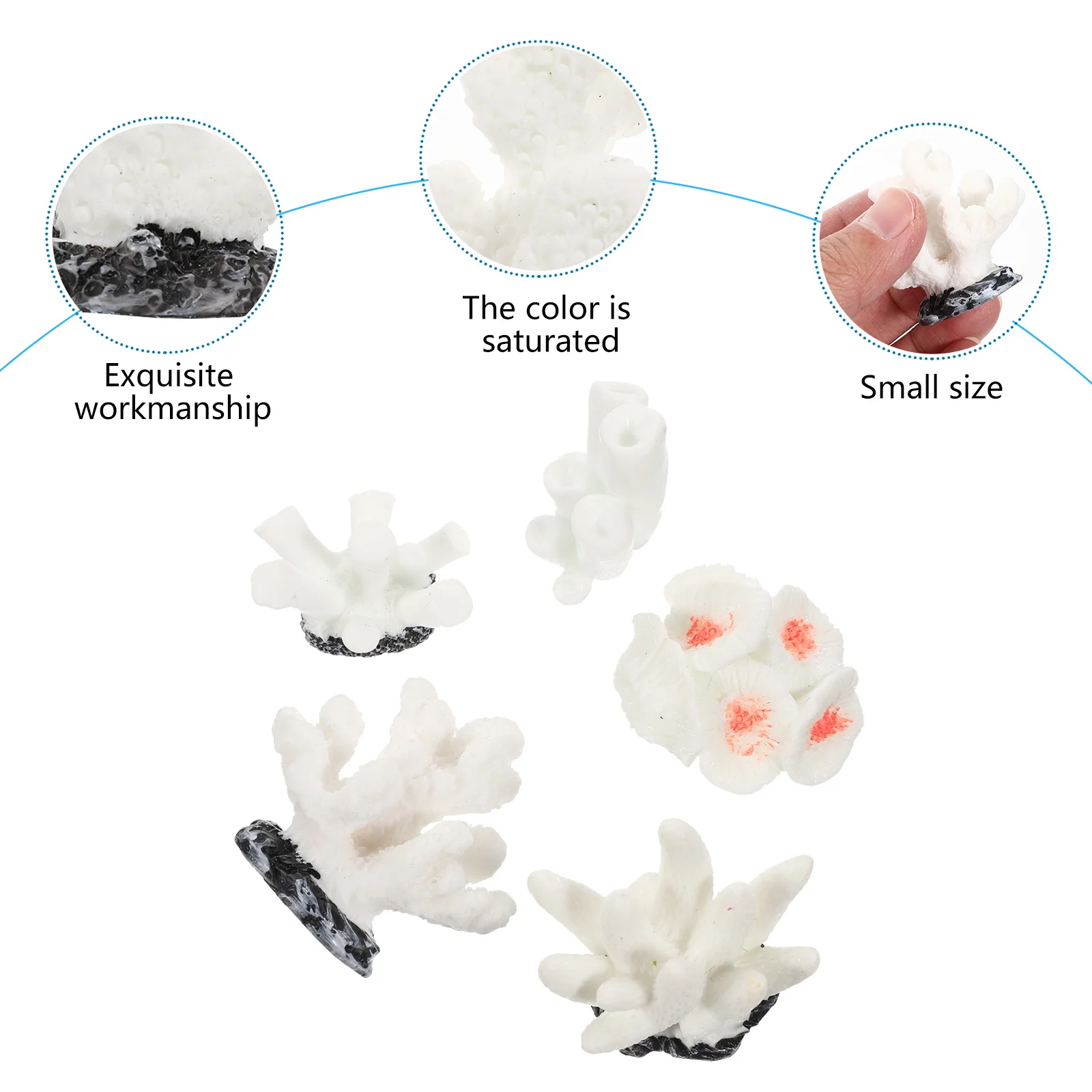 

5pcs Simulation Decor Fish Tank Ornaments Artificial Coral Plants For Aquariums Decor Desktop Furnishings Durable Safe Coral