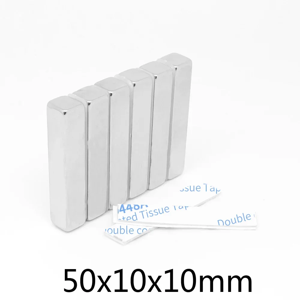 50x10x10mm Block Strong Powerful Magnets Two Side With 3M Tape 50*10*10 Quadrate Permanent Neodymium Magnet 50x10x10