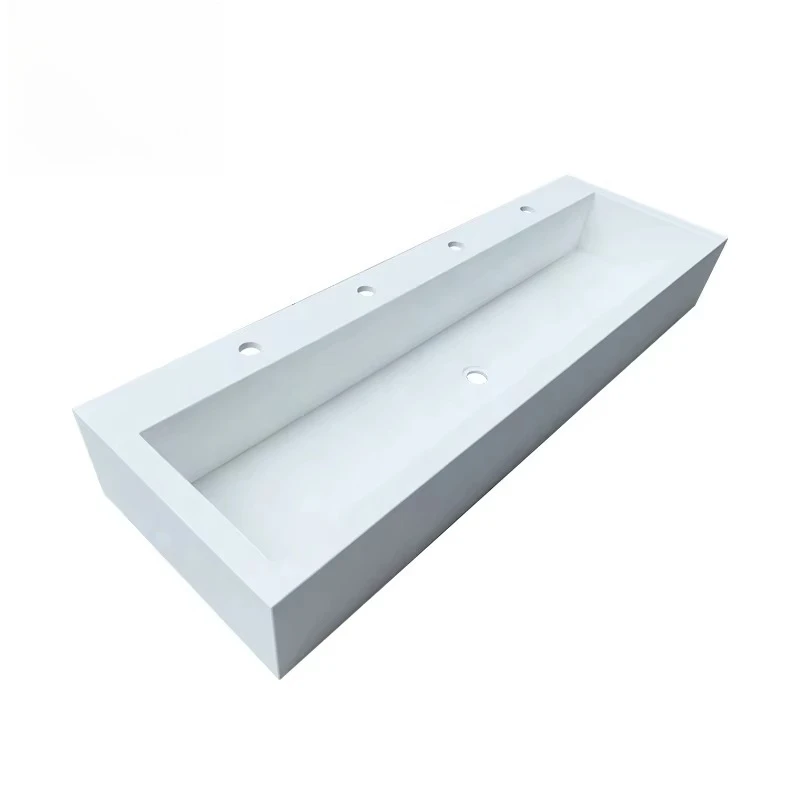 

Custom Solid Surface Sink Material Public Washbasin Sink Dresser