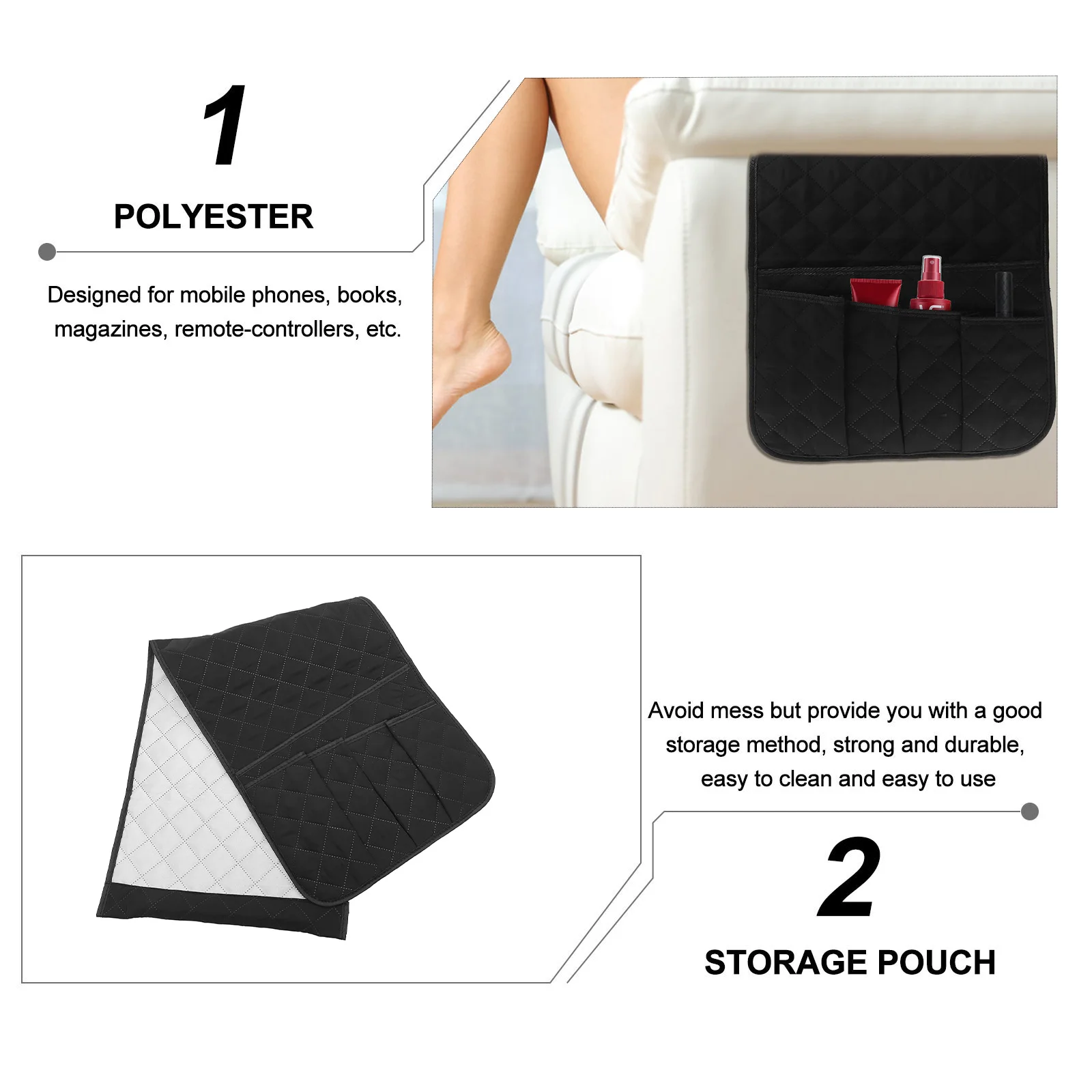 

1Pcs Couch Armrest Pouch Organizer Bag Sofa Storage for Clean and Elegant Living Space