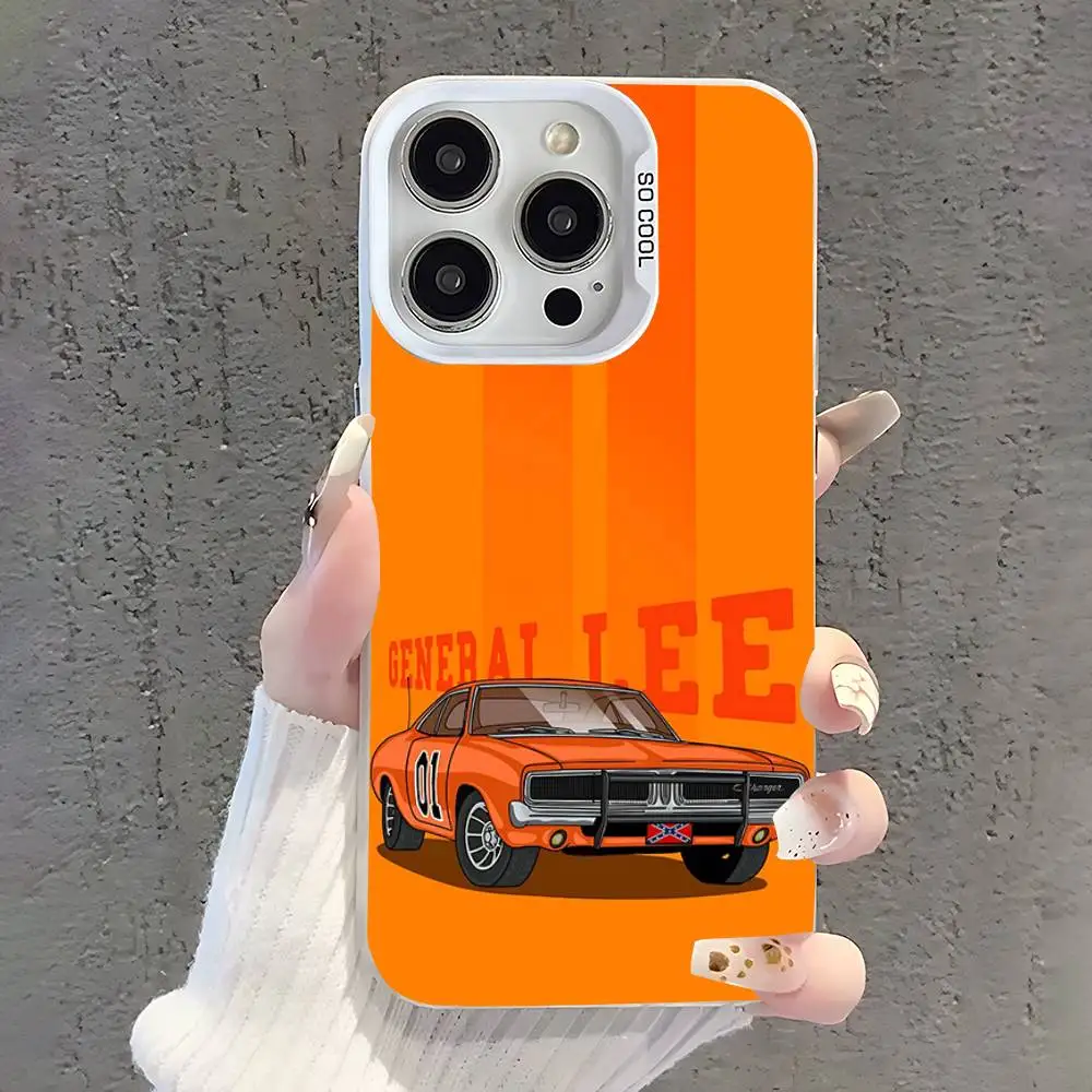 เคส General Lee 01 Dukes Of Hazzard สำหรับ iPhone 17,16,15,14,13,12,11,Pro,XS,Max,Plus,Mini,SE สีขาวด้านกันกระแทก