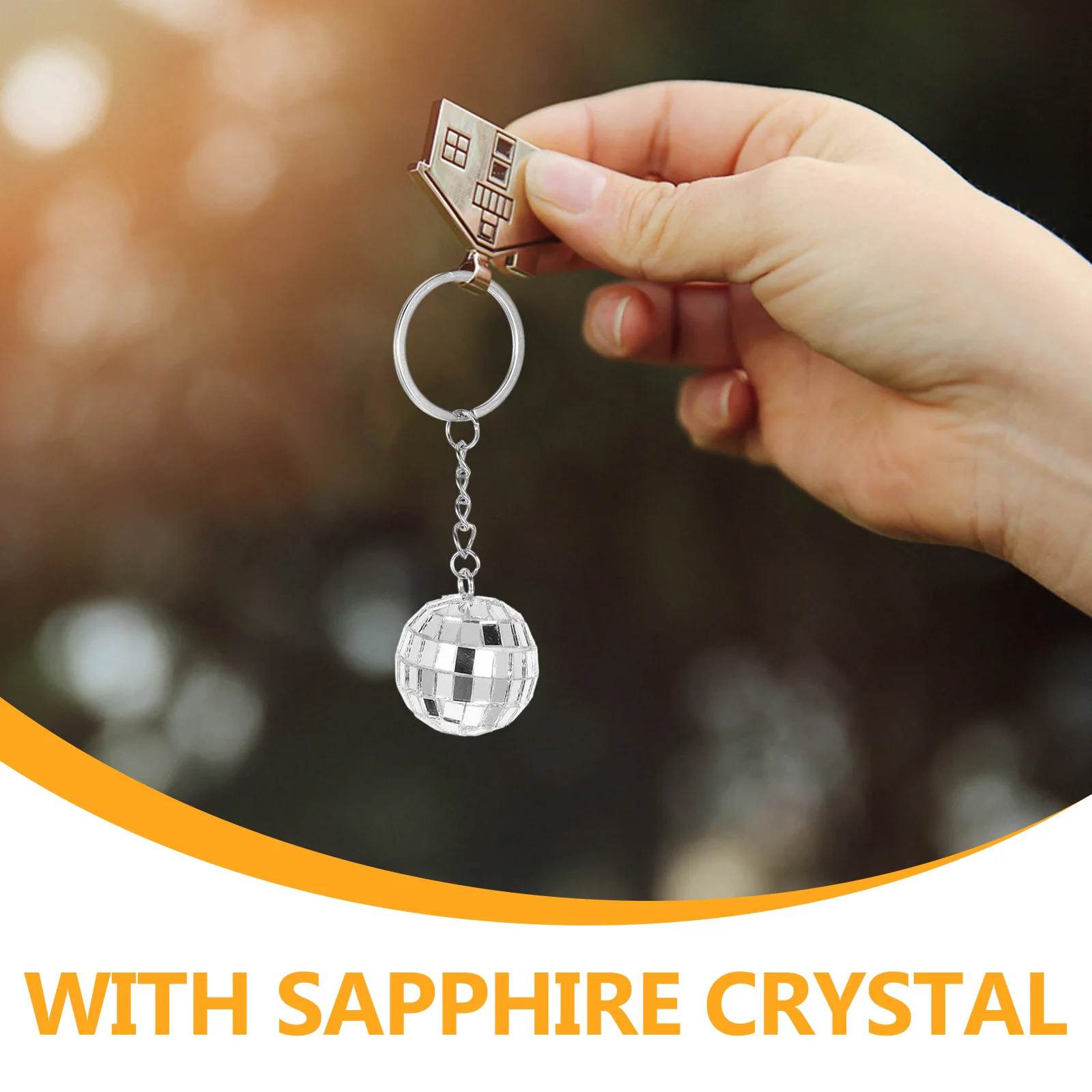 

10Pcs Mini Disco Ball Keychain Exquisite Keychain Pendant for Cellphone Bag Hanging Ornament Multi-Function Decorative Accessory