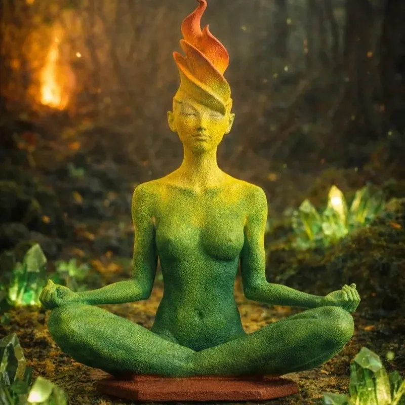 Nature Goddess Figurine for Mindful Yoga Practice - Elegant Decor to Enhance Calm & Spiritual Focus