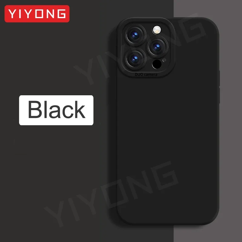 Handyhüllen für iPhone Air 17 16 18 Pro Max 17e 16e 15 14 Plus 13 Mini, YIYONG Quadratische Seidige Flüssigsilikon-Softcover – Detail 11