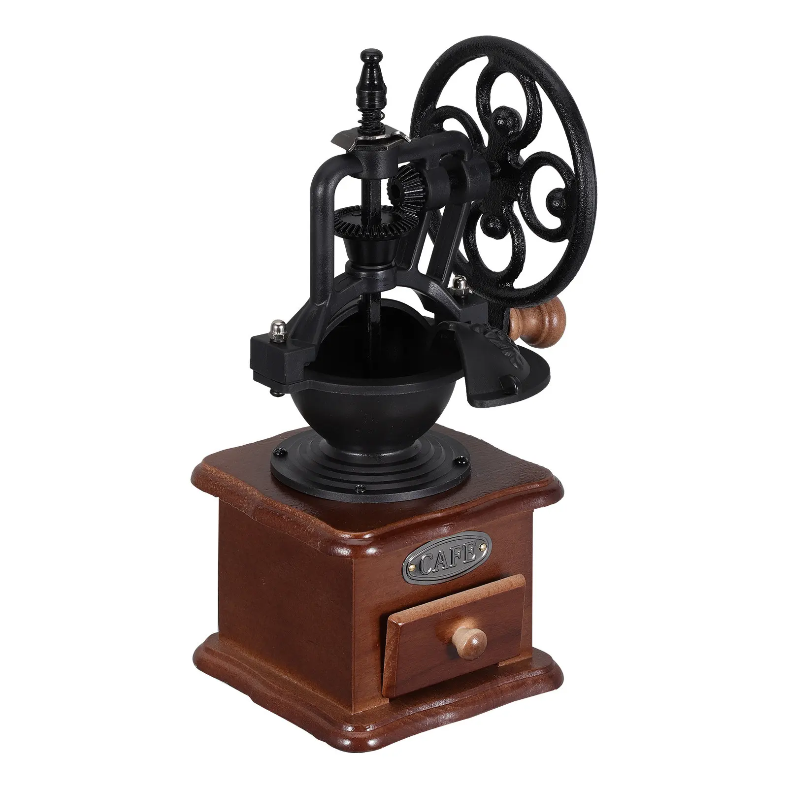 

Ручная кофемолка с ручным приводом для зерен и специй, ультратонкое помол, регулируемая, с деревянным основанием, компактная, для путешествий, кемпинга, офиса