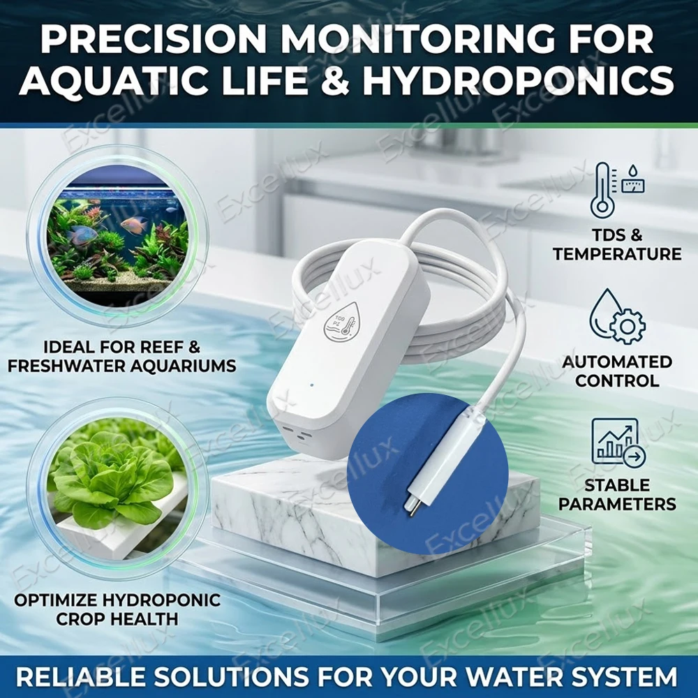 Zigbee Temperatur- und Feuchtigkeitssensor mit optionalem Temperaturfühler, 7-in-1 Wasserqualitätsmonitor, TDS EC Salzgehalt SG-Messgerät, kompatibel mit Z2M – Detail 6