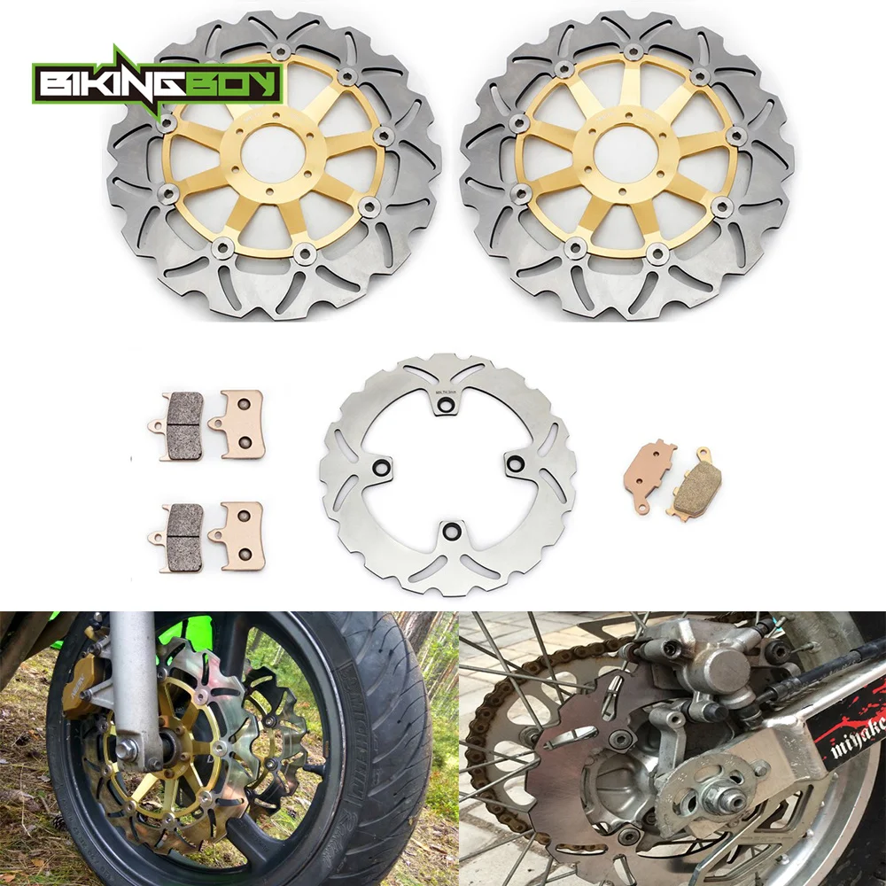 BIKINGBOY Front Rear Brake Discs Rotors Pads CBR900RR 94 95 96 97 VTR1000F Fire Storm Super Hawk 97-07 06 05 04 03 02 01 00 99