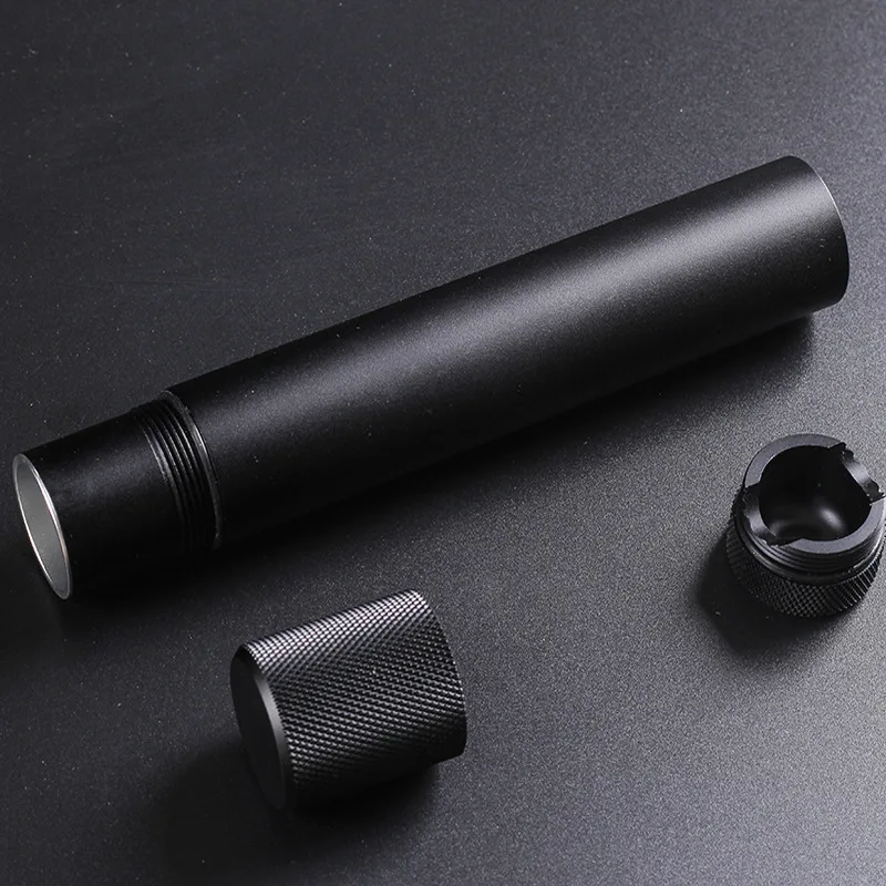 

Portable Black Zinc alloy Big Size Humidor Cigar Tube Storage Moisture-proof Cigar Case Smoking Accessories