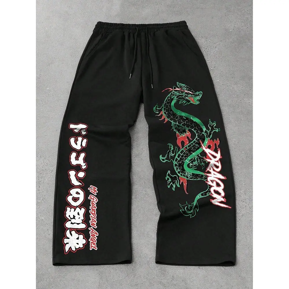 

2025 European and American New High Street Hiphop Trendy Brand Fashion Casual Pants for Men, Loose Trendy Long Pants