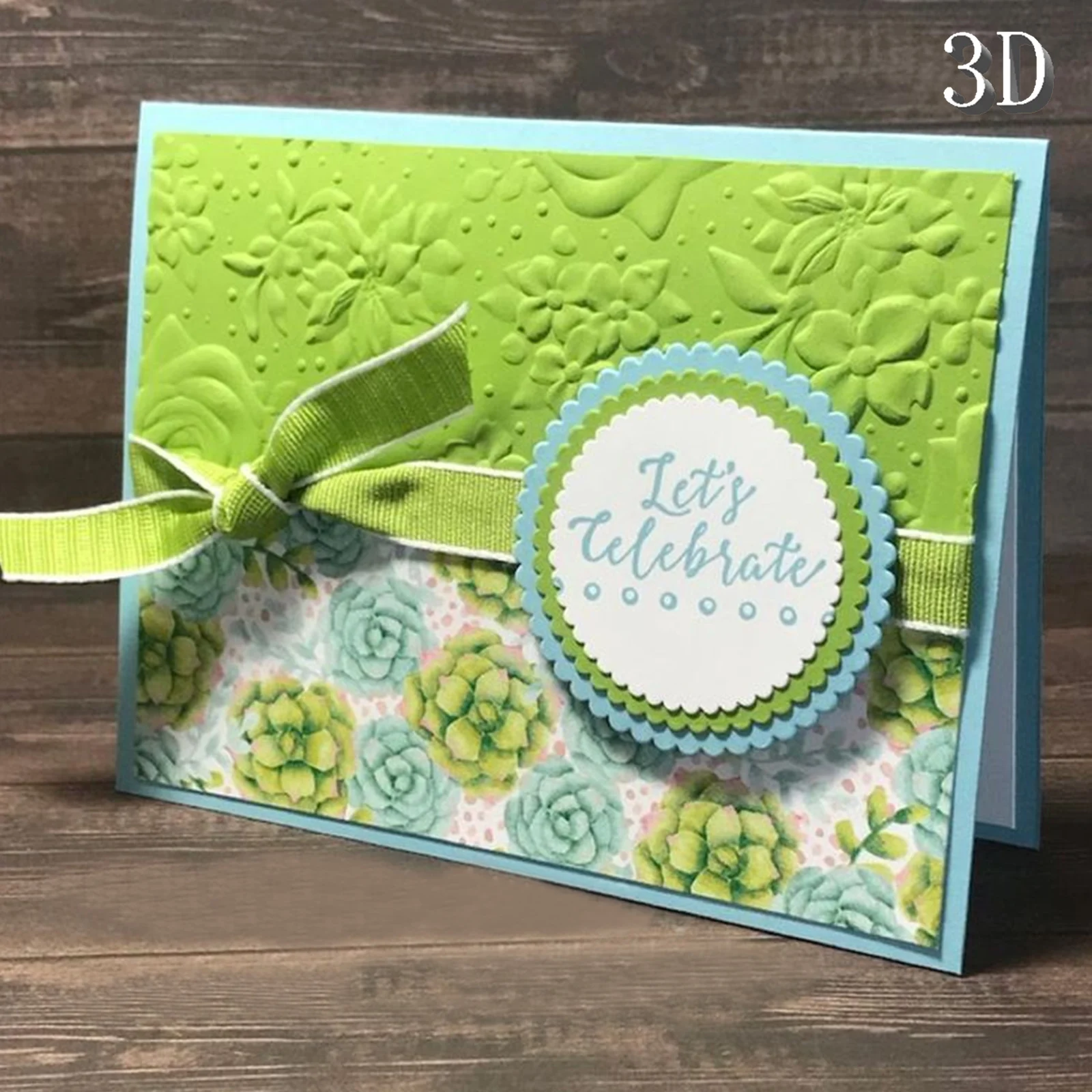 3D-geprägter Ordner mit „luxuriösen Blumenmustern“-Design – geeignet für die Herstellung von Karten und Sammelalben – langlebiger Kunststoff, einfach zu
