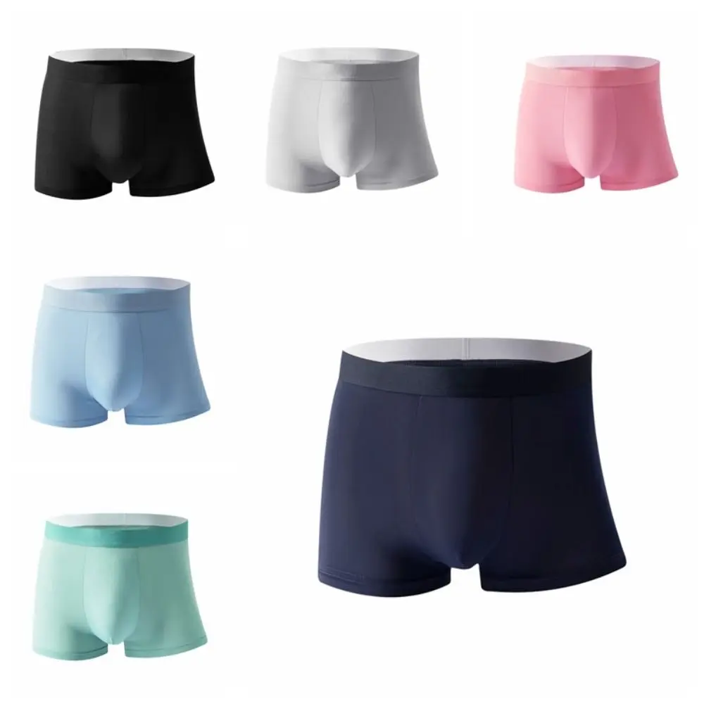 

3Pcs Fashion Traceless Men's Ice Slik Panties Underpants Mid Waist Seamless Briefs Lingerie Solid Underwears for Man Male