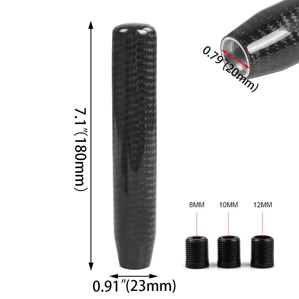 13cm 18cm Universal Carbon Fiber Long Gear Shift knob Manual Transmission Aluminum Gear Stick Head Shifter Lever Handle SFN034