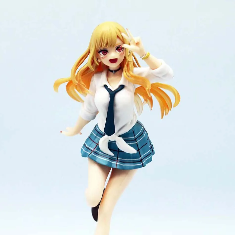 Figura de Anime Original My Dress Up Darling de 18cm, uniforme Coreful Kitagawa Marin, Parka, figura de acción, estatua de Pvc, modelo de juguete