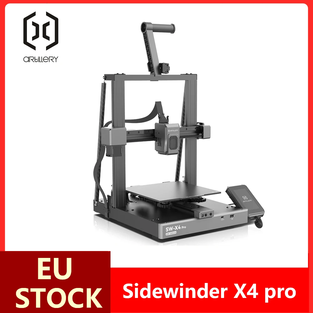 Stampante 3D Artillery Sidewinder X4 Pro 500 mm/s Estrusore a trasmissione diretta su guida lineare asse X Y ad alta velocità 240 * 240 * 260 mm Area di stampa