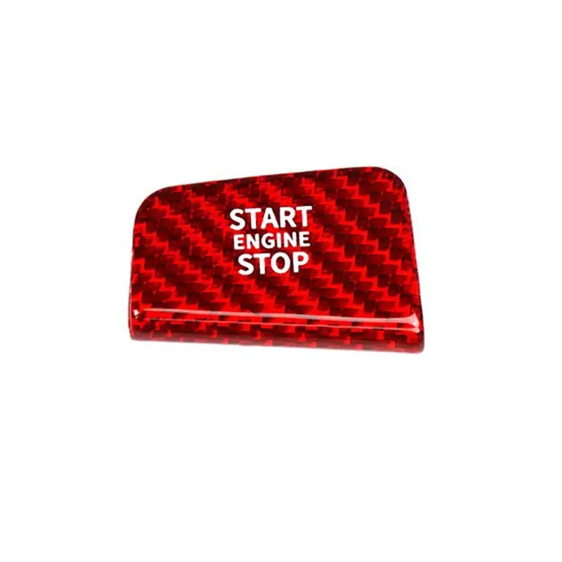 

For BMW 5 7 Series G60 G70 Real Carbon Fiber Engine Start Stop Button Cover Car Accessories Sticker Red