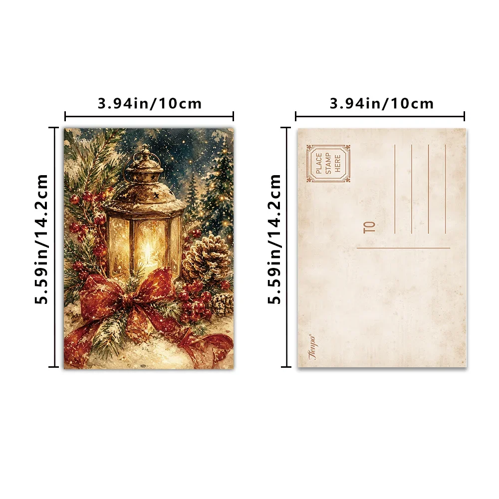 32pcs, European-style Christmas postcards, wall stickers, mailing cards, greeting cards, DIY postcards, commemorative postcards,