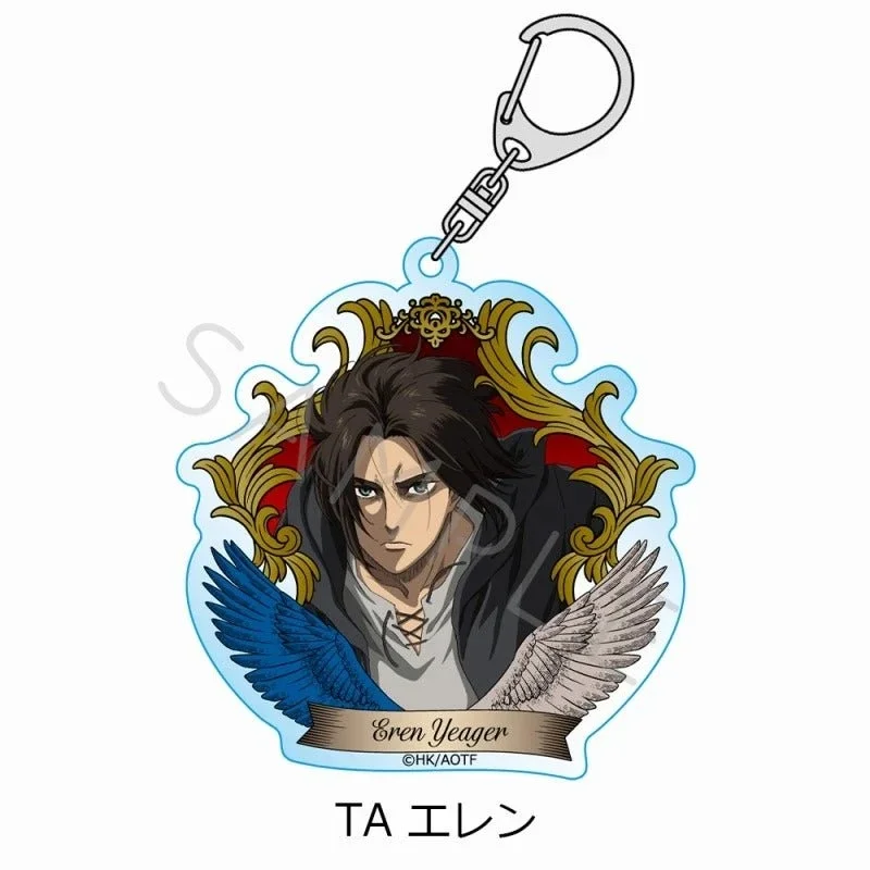 Attack On Titan Acrylic Keychain for Hange Zoe Eren Yeager Mikasa Levi Armin Arlert Anime Character Pendant Collectible Gift