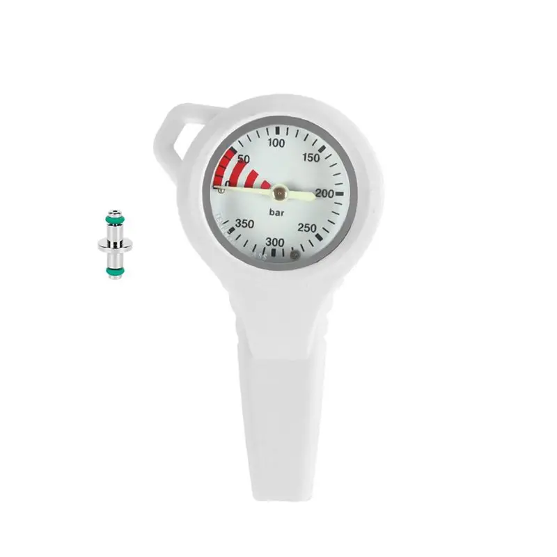 XSXS-Scuba Diving Residual For Pressure Gauge Featuring Luminous Dial And 360 Degree Rotation Functionality White