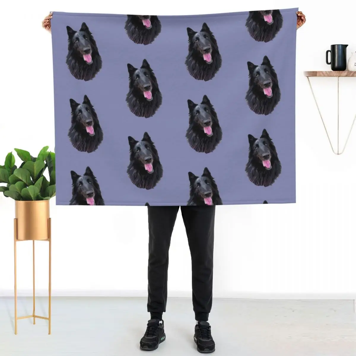 Belgian Shepherd Groenendael Throw Blanket couch cozy soft plush fuzzy picnic outdoor blanket