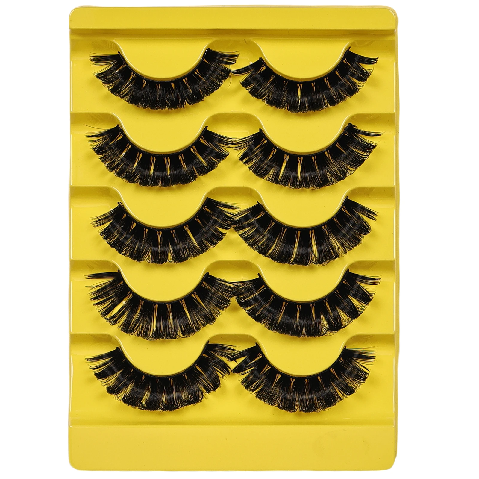 5 Paar DD Curl Russische Streifenwimpern, flauschiges Volumen, falsche Wimpern, DD Curl, dramatische, unordentliche gefälschte Wimpern, Make-up – Detail 5