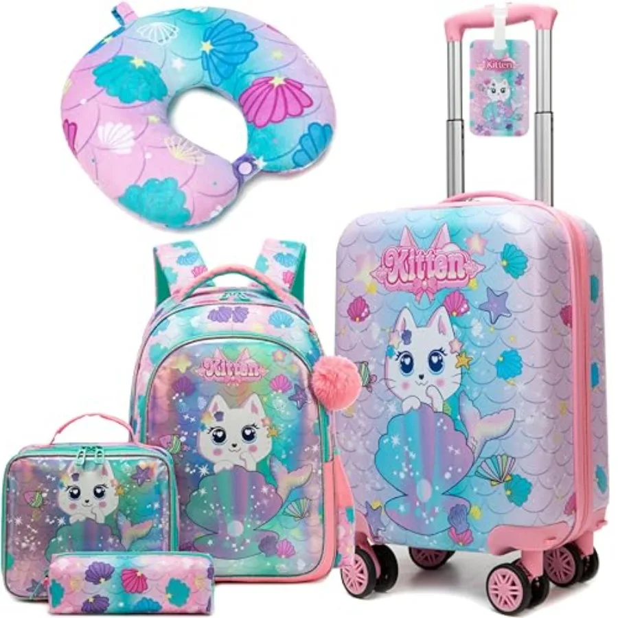

Suitcase for 16inch 5pcs Luggage Set for Girls Travel Suitcase Hard Shell Luggage Sets with Spinner Wheels Carry on Luggage Air