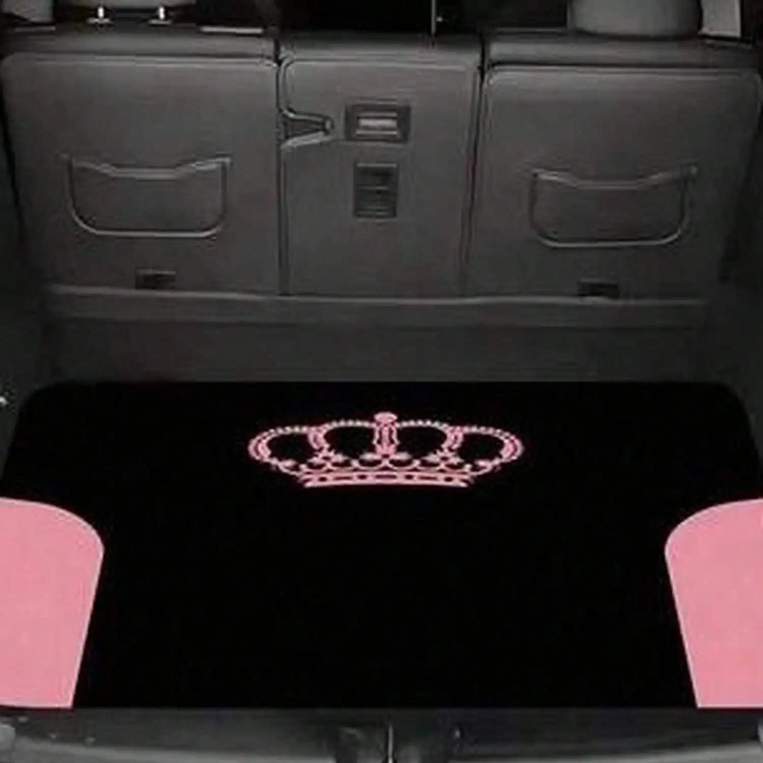 

1-Piece Trunk Mat, Pink Crown Print Design, Anti-Collision, Keeps Vehicle Clean and Tidy, Suitable for Suvs and Sedans.