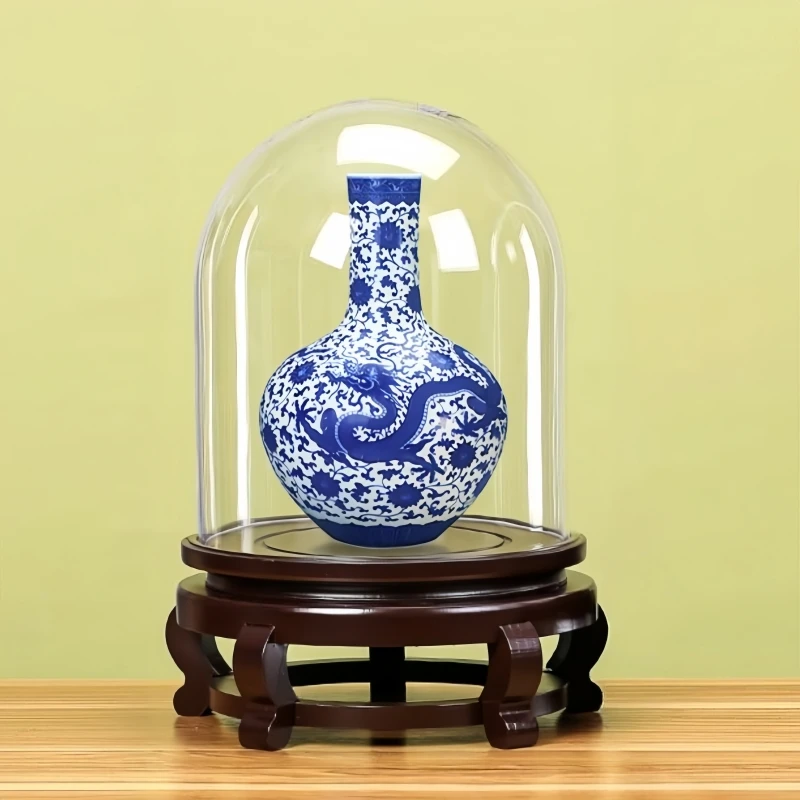 30*60cm Super Big Size Glass Dome Vase Home Decoration Black Base Display Kits Transparent Cover Birthday DIY Friend Favor Gift