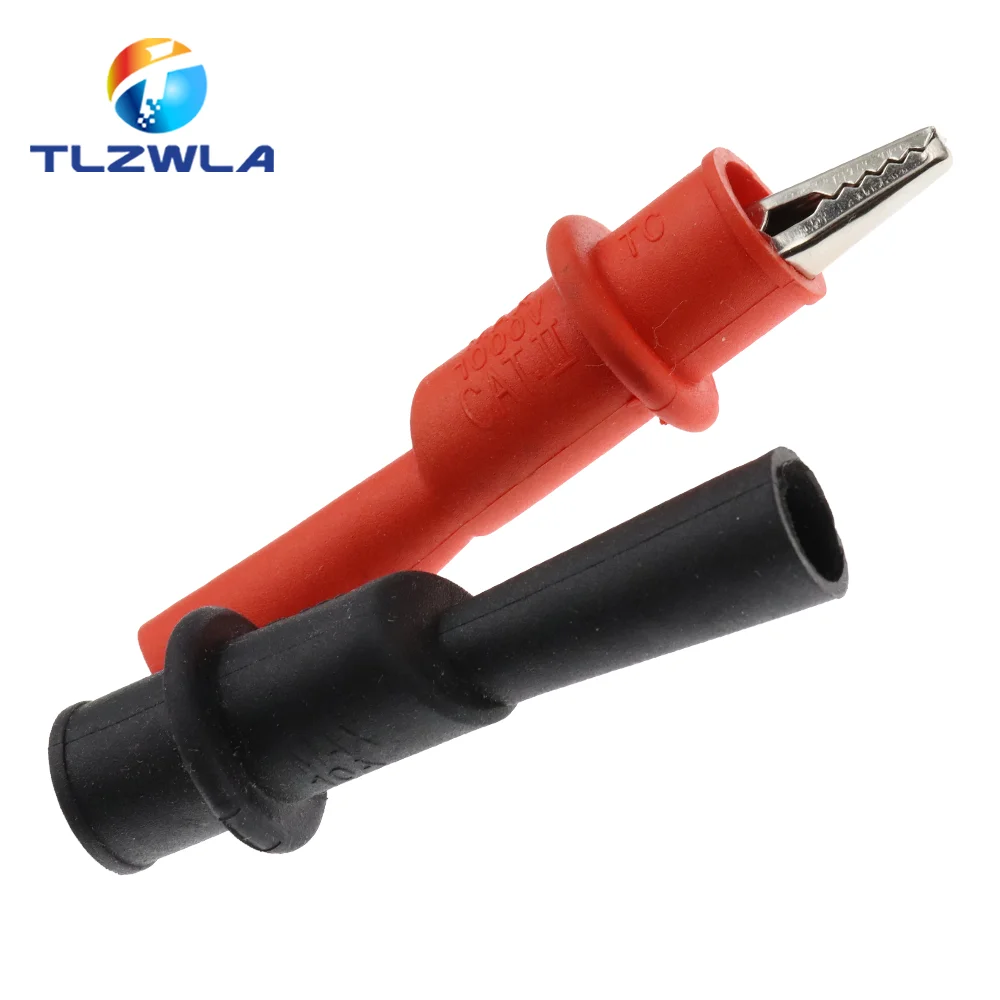 2PCS 10A 1000V Alligator Crocodile Test Clip Clamp For Multimeter Tester Probe Crocodile Clip