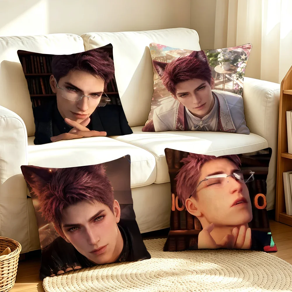 Game Valko Love and Deepspace cushion cover Soft Smooth Pillow Case Hidden Zipper Washable Decorative Couch Office Gift