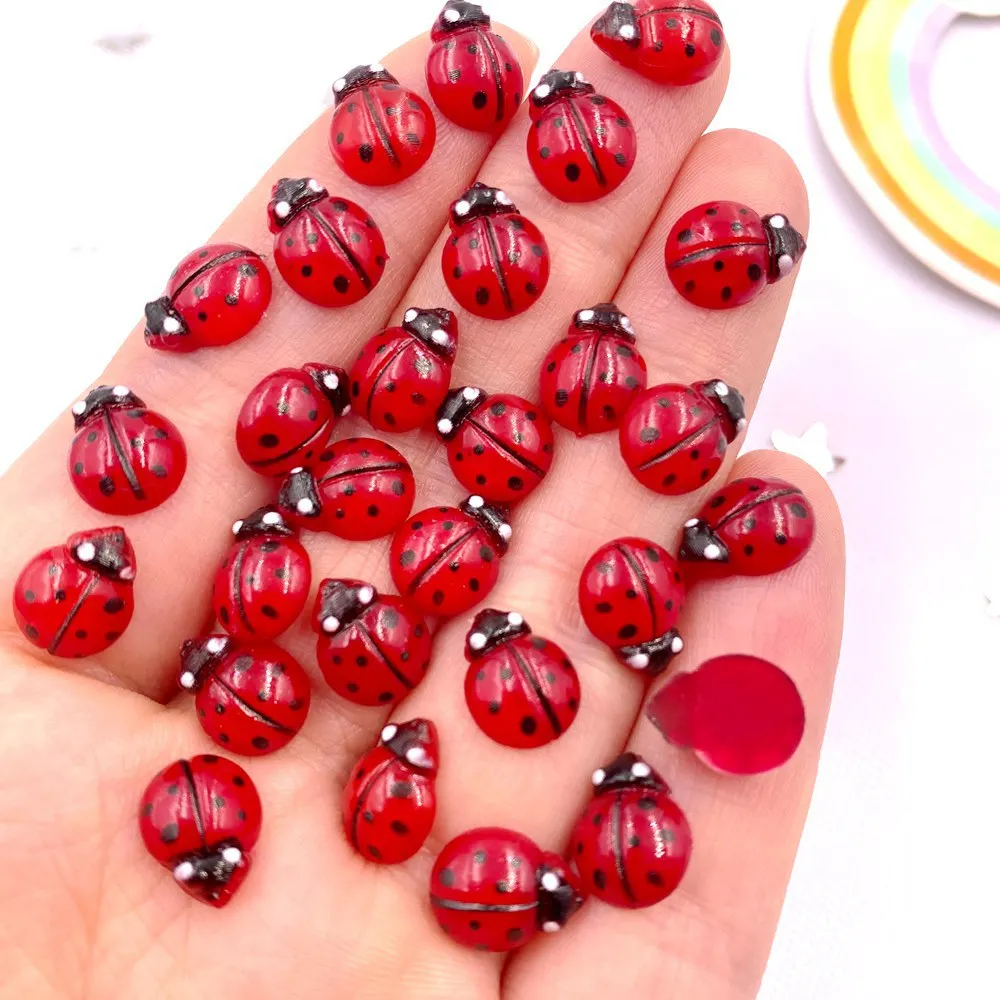 فن خنفساء كريستالي أحمر كريستالي صغير ، حجر راين مسطح لتماثيل الأظافر ، سجل القصاصات ، ديكور حفلات الزفاف بنفسك ، OL617 ، ملون ، 50 حرفة #6