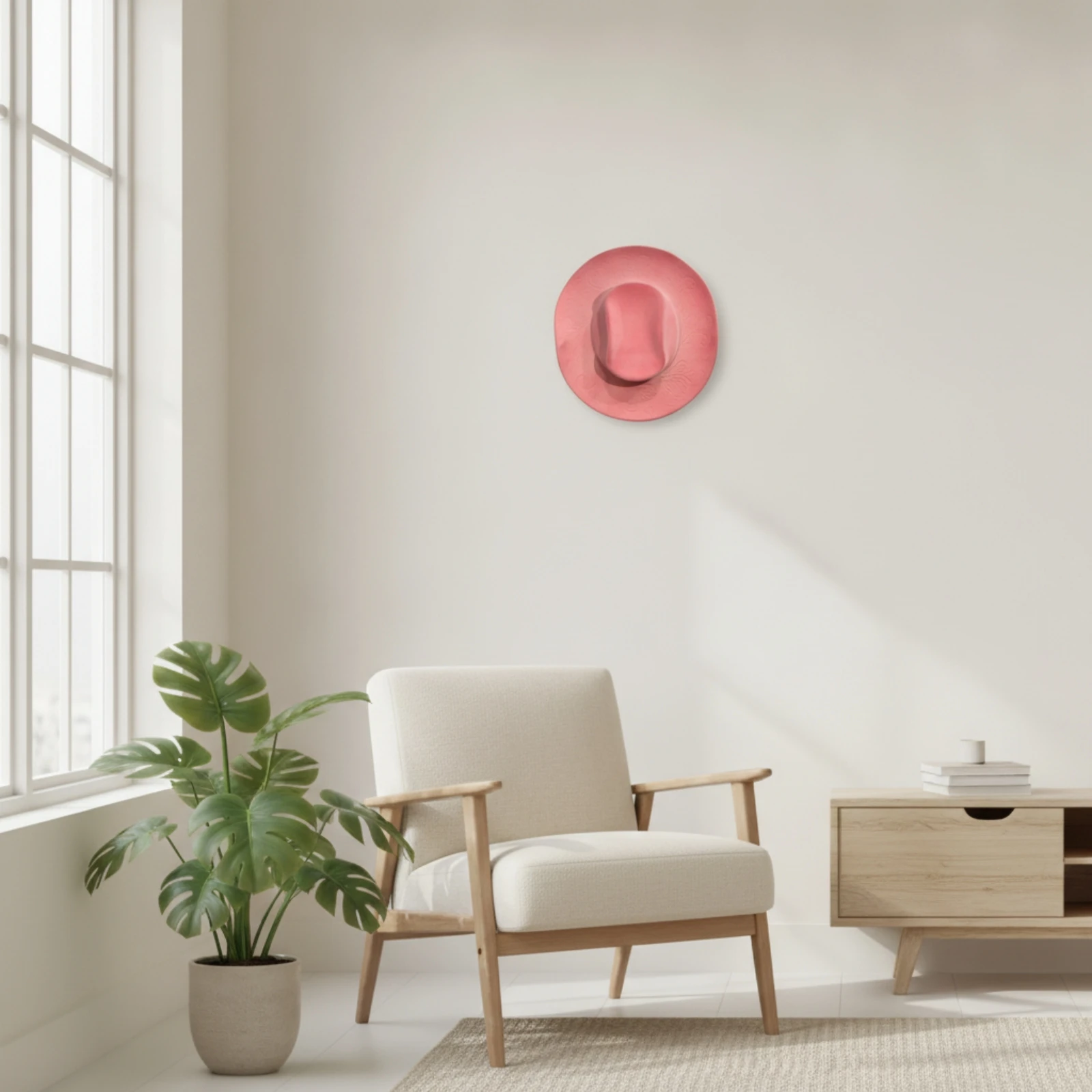 Hat Shaped Vase Sculptural Wall Vase Wall Pocket Chic Decor Stylish for Living Room, Bedroom