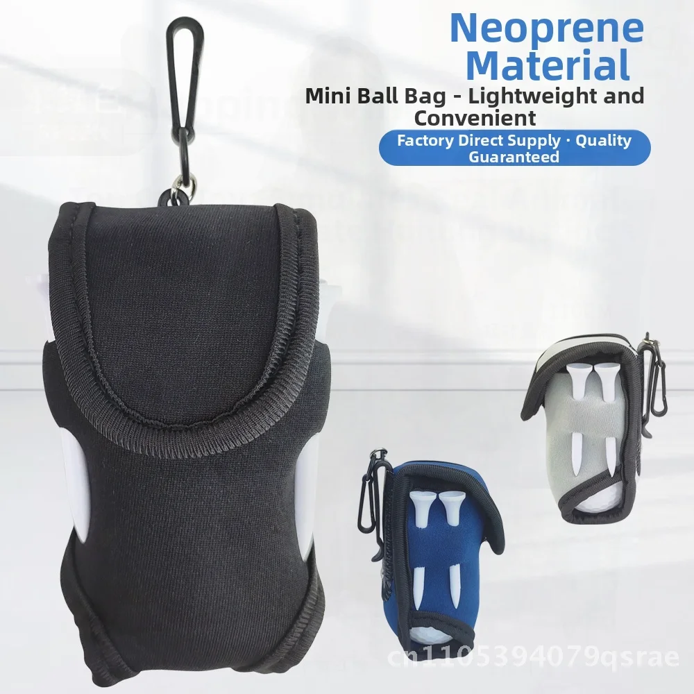 golf-small-ball-bag-diving-material-polyester-waist-bag-gray-black-blue-solid-empty-bag-fitness-equipment-storage-accessory