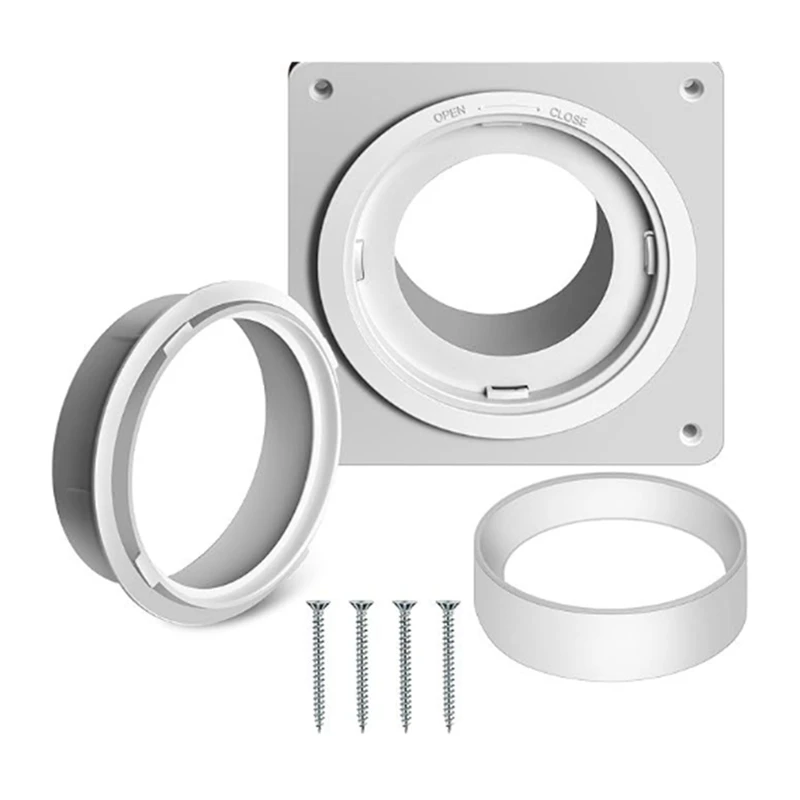 

Dryer Vent Wall Plate With Hose(4 Inch 8 Feet),Twist Lock Dryer Vent Connector Kit,4 Inch Dryer Duct Connector Flange