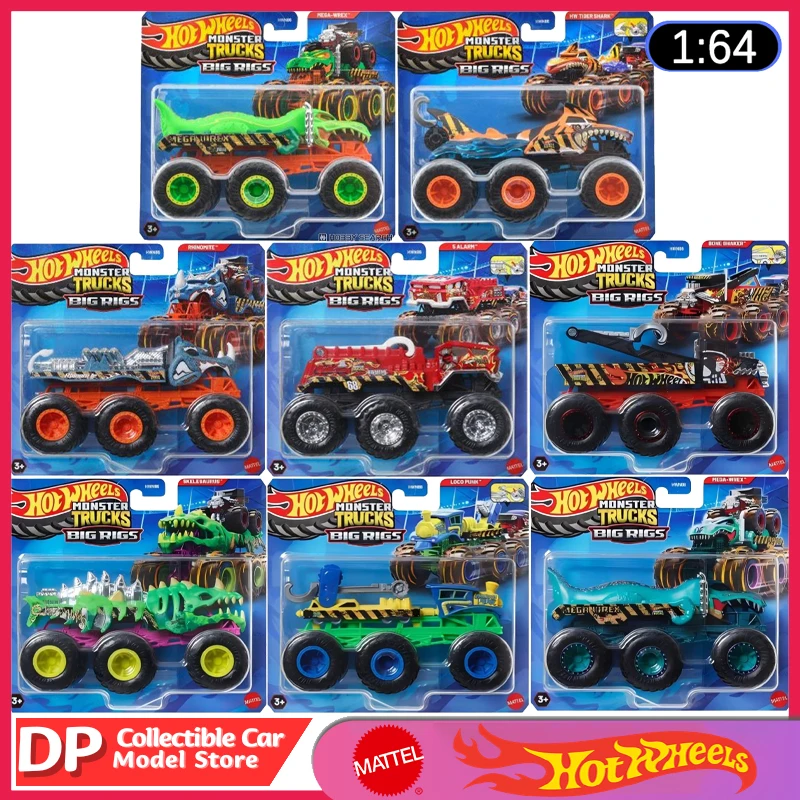 

New Hot Wheels 2025, Monster Trucks Big Rigs Assort E/F Case 6-wheel monster truck Diecast Car Toy, Ship Now