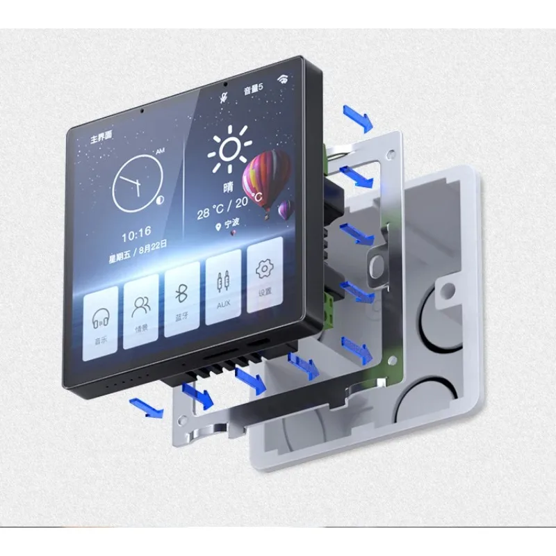 4 inch touch panel in wall LCD WIFI Smart Switch for smart home with tuya app