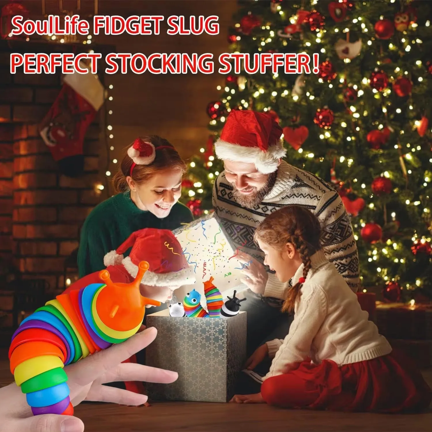 1 Stück Bunte Schnecken-Raupen Stressabbau-Spielzeug, Bizarres Schnecken-Spielzeug zum Stressabbau, Simulations-Puzzle-Spielzeug – Detail 5