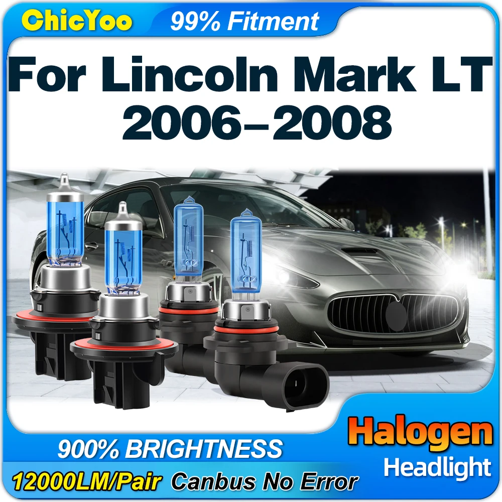 

Car Halogen Headlight Bulbs 24000LM Super Bright Auto Headlamps 6000K 12V Plug And Play For Lincoln Mark LT 2006 2007 2008