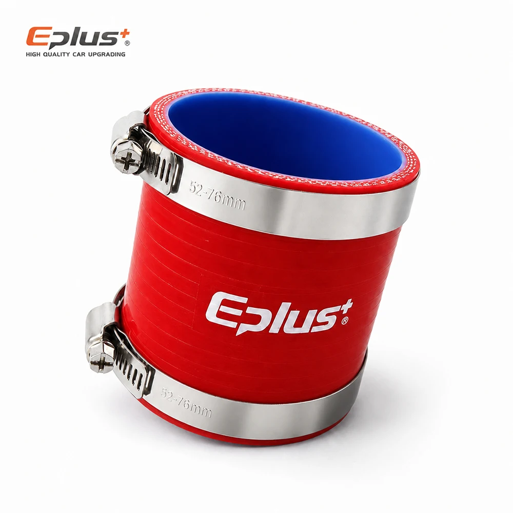 EPLUS Roter Silikonschlauch Gerader Schlauchadapter Universeller Auto-Lufteinlass Ladeluftkühler Turbo-Rohradapter Silikagel-Verbinder