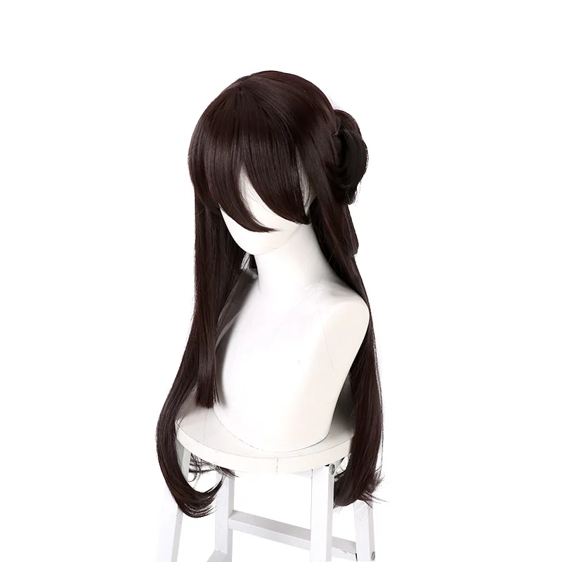 Peruca de cosplay Genshin Impact Beidou, peruca de cosplay estilo marrom-preto que abraça o rosto, peruca de jogo e anime