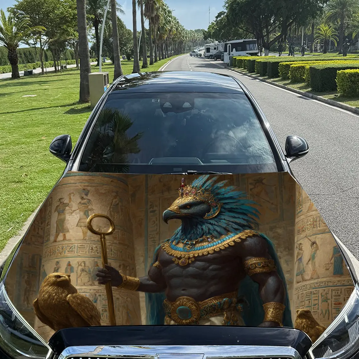 

Mysterious Ancient Egyptian Eagle - Human Pattern car hood stickers, waterproof self-adhesive, scratch resistant, easy to stick,