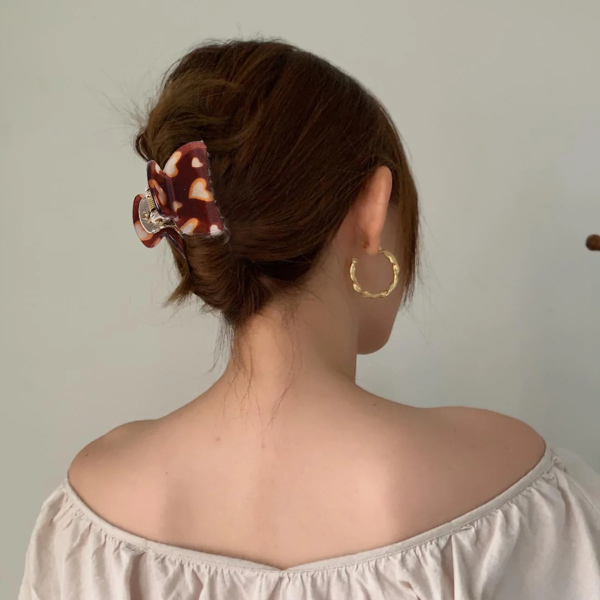 

8Pcs Heart Pattern Hair Clips Small Portable Design Suitable Any Hairstyle Gift Wife Daughter Friends Hair Clip