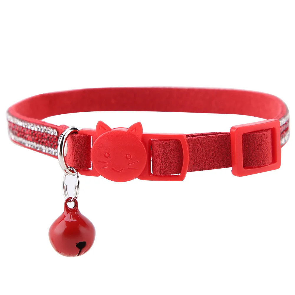 Cute Cartoon Durable Shiny Comfortable Soft Pet Collar With Bell Pets Dog Cat Decor Accessories