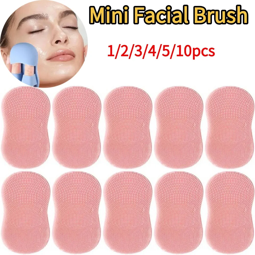 منظف الوجه فرشاة وجه صغيرة سيليكون غسل مقشر إصبع قفاز منصات يده التطهير فرش دليل التطهير العناية بالبشرة #1