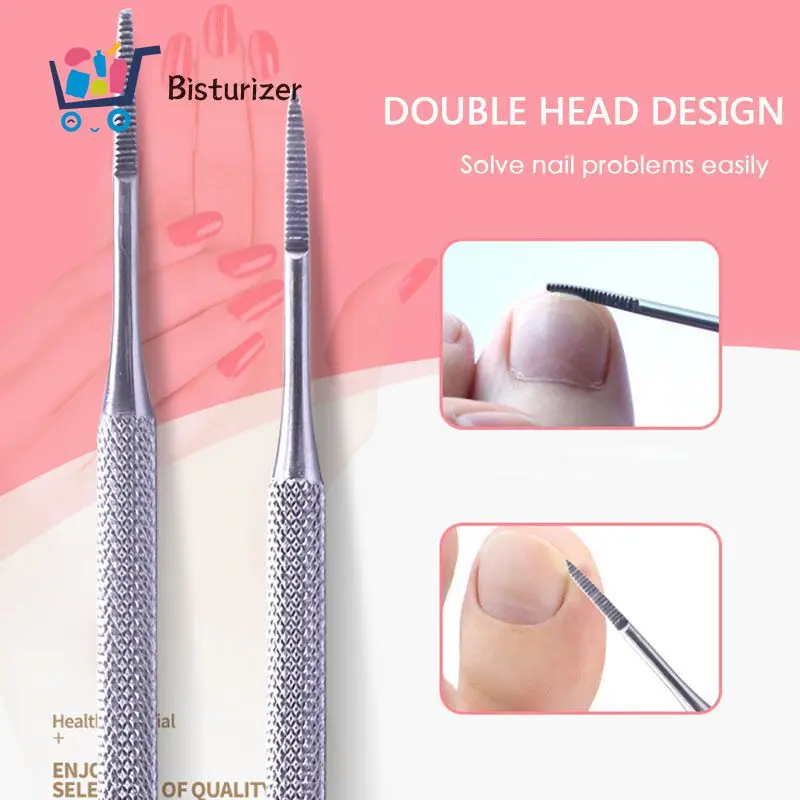 ネイルケアフック,ダブルエンド,矯正リフト,マニキュア,ペディキュア,つま先のクリーニングツール